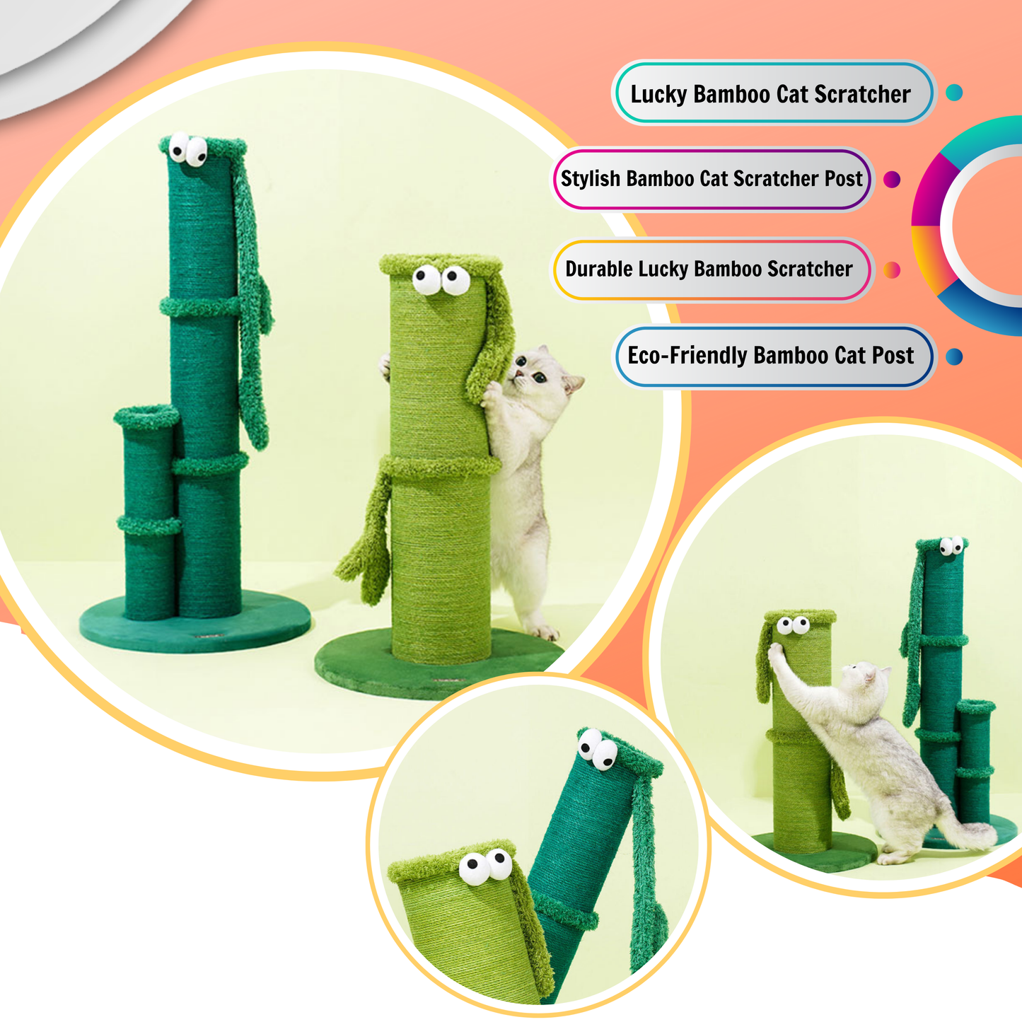Lucky Bamboo Big Cat Scratcher Post