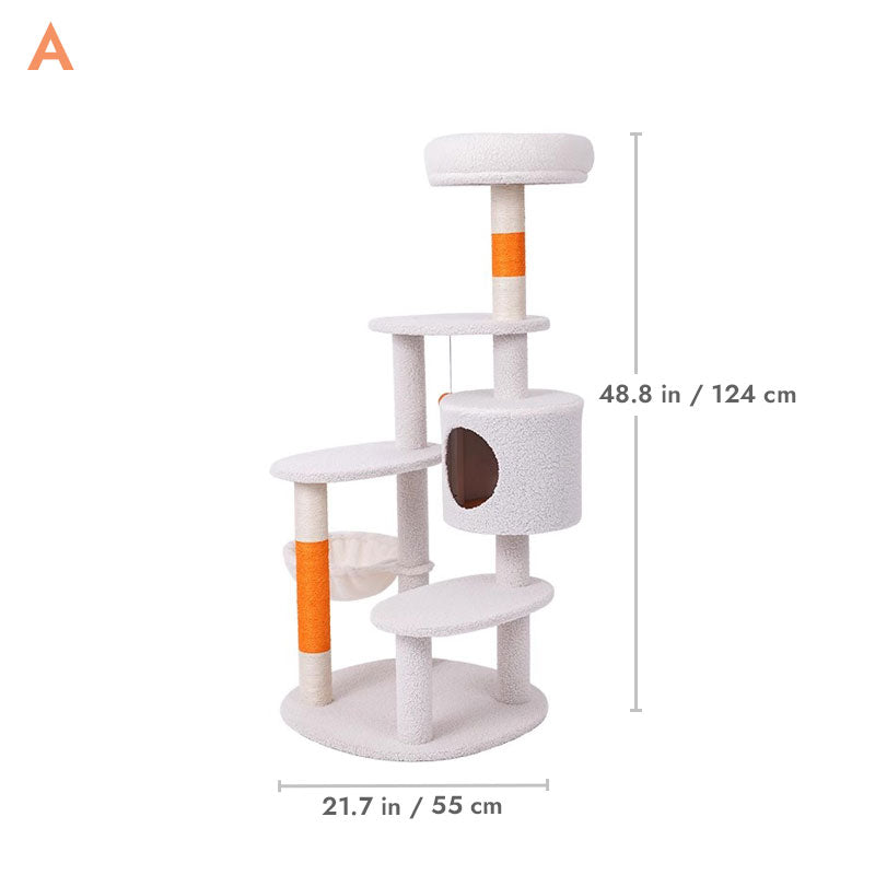 White Cream Style Cat Tree Plus