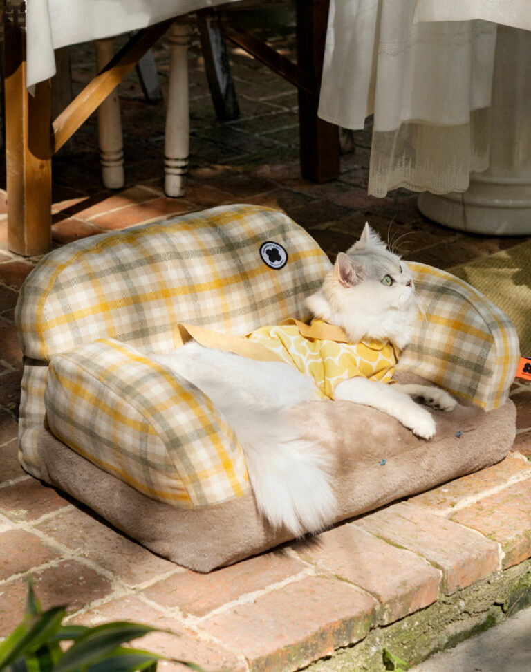 British Plaid Cat Sofa - Cat Bed