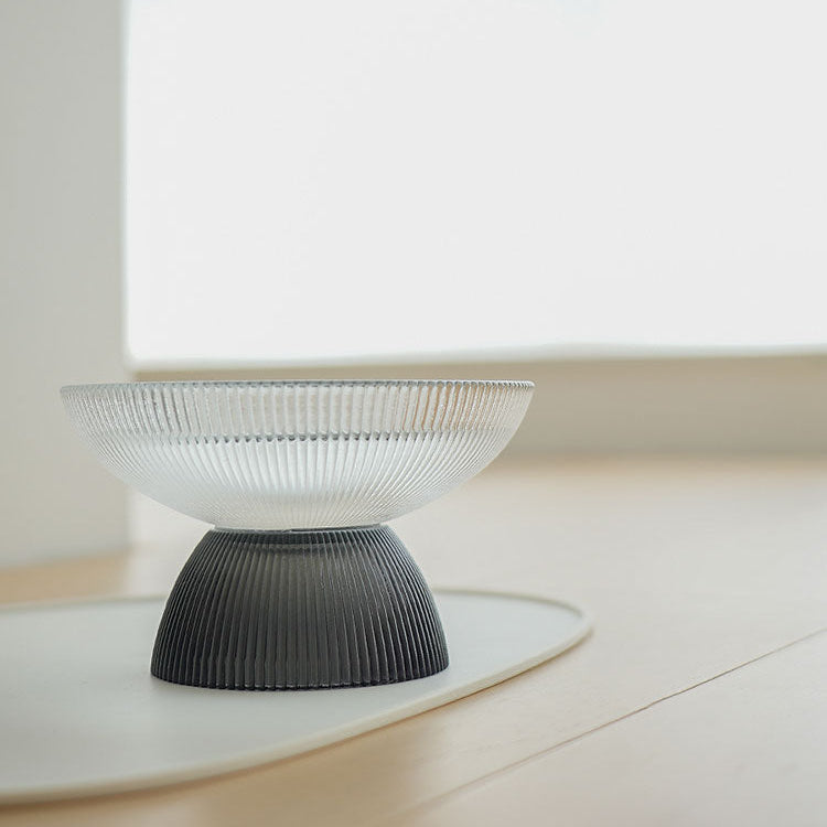 White & Black Glass Cat Bowls