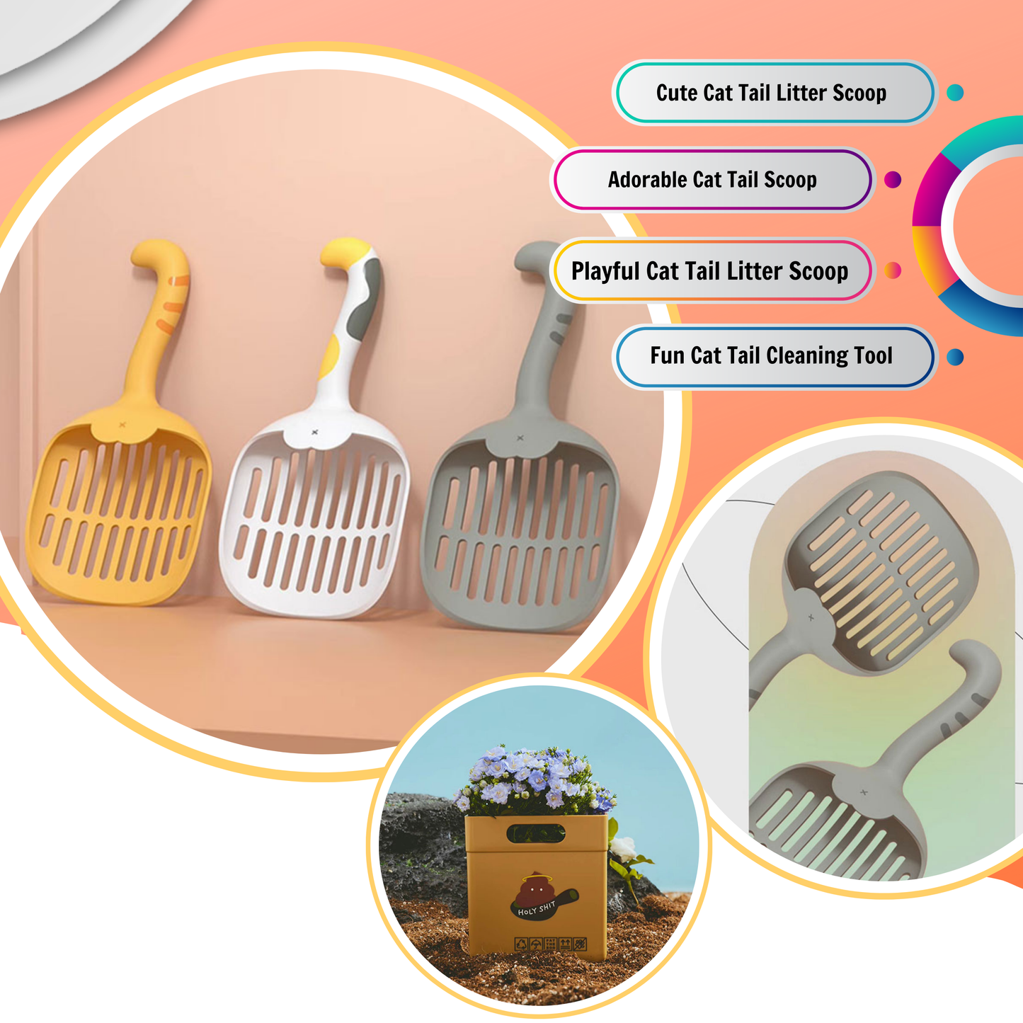 Cute Cat Tail Cat Litter Scoop