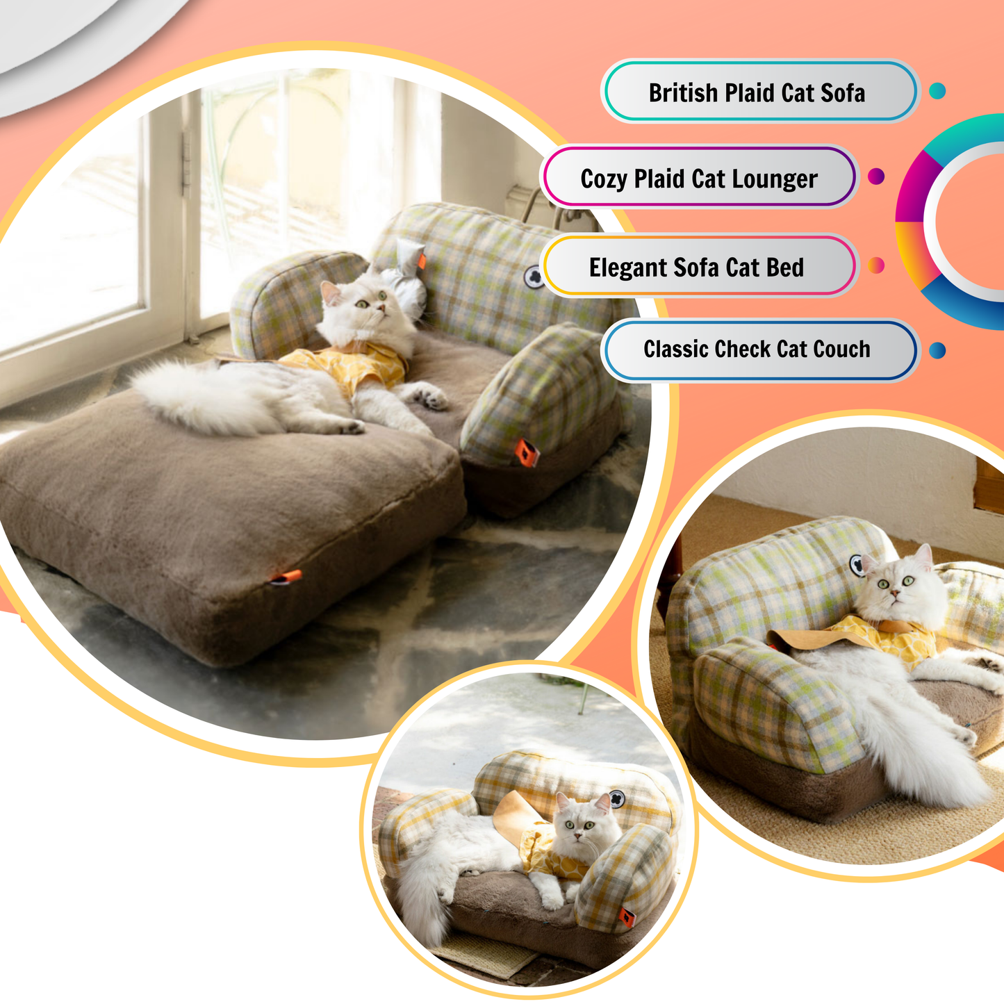 British Plaid Cat Sofa - Cat Bed