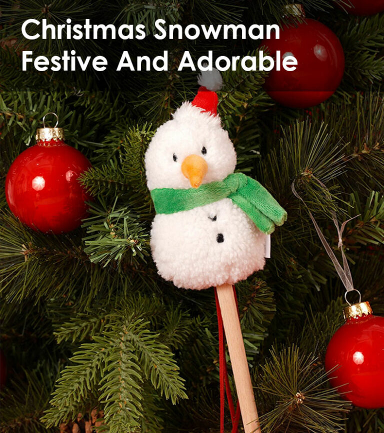Christmas Snowman Catnip Cat Wand Toy