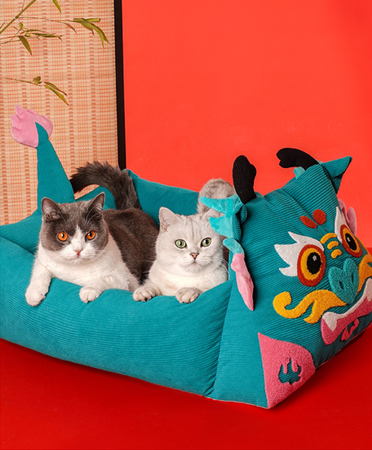 Blue Tiger Cat Bed