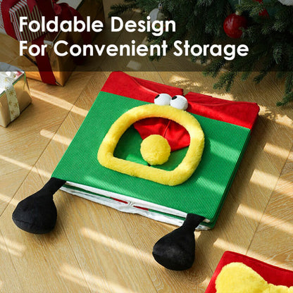 Foldable Christmas Gift Box Cat Bed