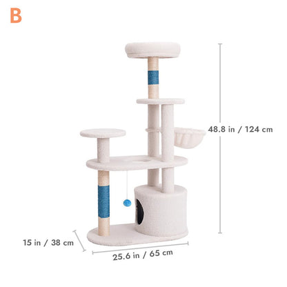White Cream Style Cat Tree Plus