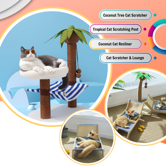 Coconut Tree Cat Scratching Post & Cat Recliner