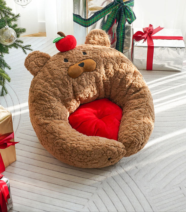 Apple Bear Hug Cat Bed