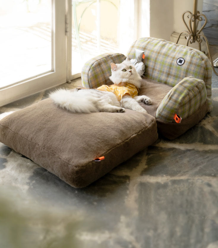 British Plaid Cat Sofa - Cat Bed