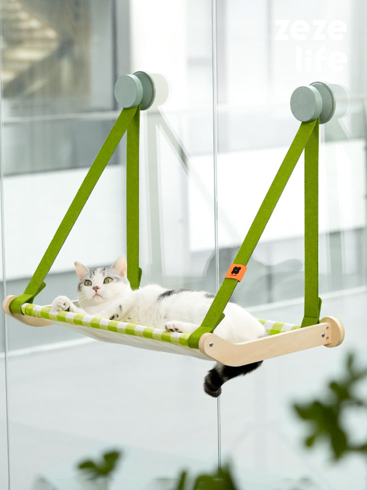 Lattice Wood Window Cat Hammock