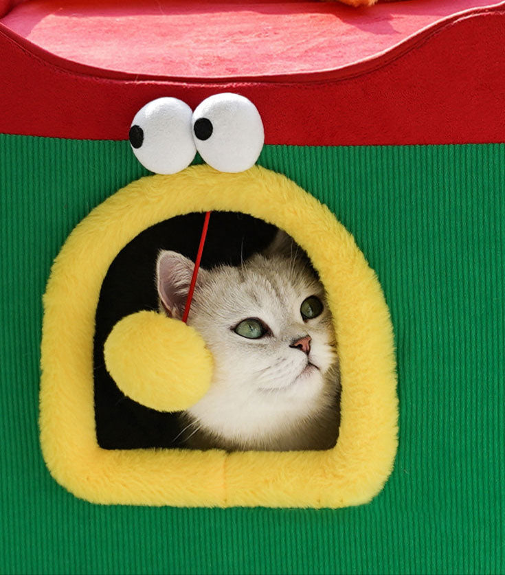 Foldable Christmas Gift Box Cat Bed