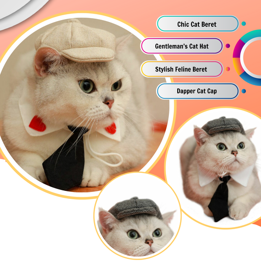 Gentleman Hat Cat Beret