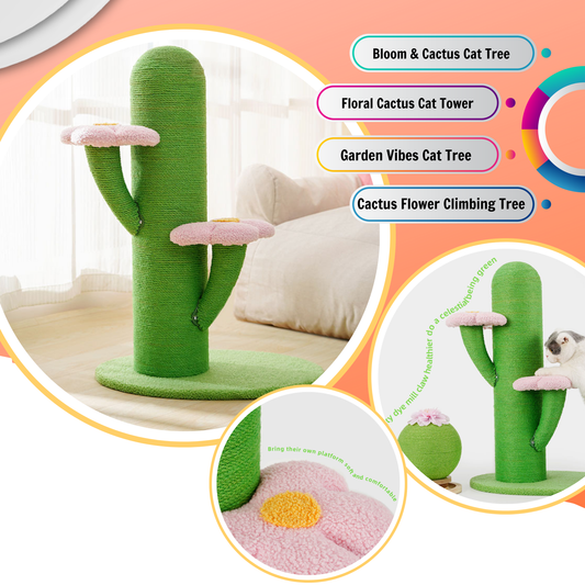 Flower and Cactus Cat Tree