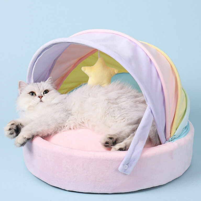 Rainbow Crib Cat Bed