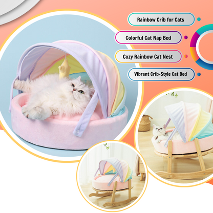 Rainbow Crib Cat Bed