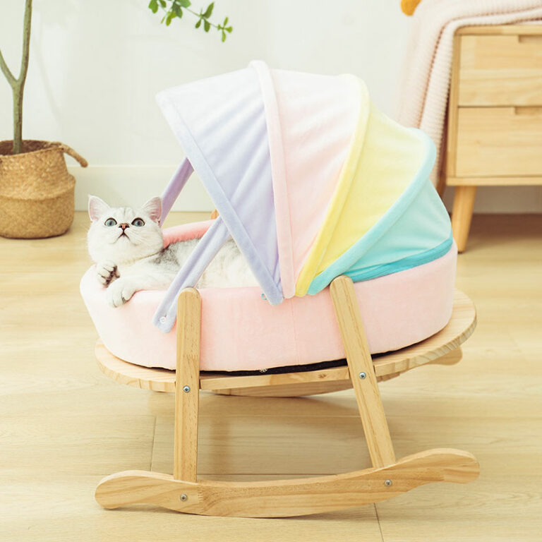 Rainbow Crib Cat Bed