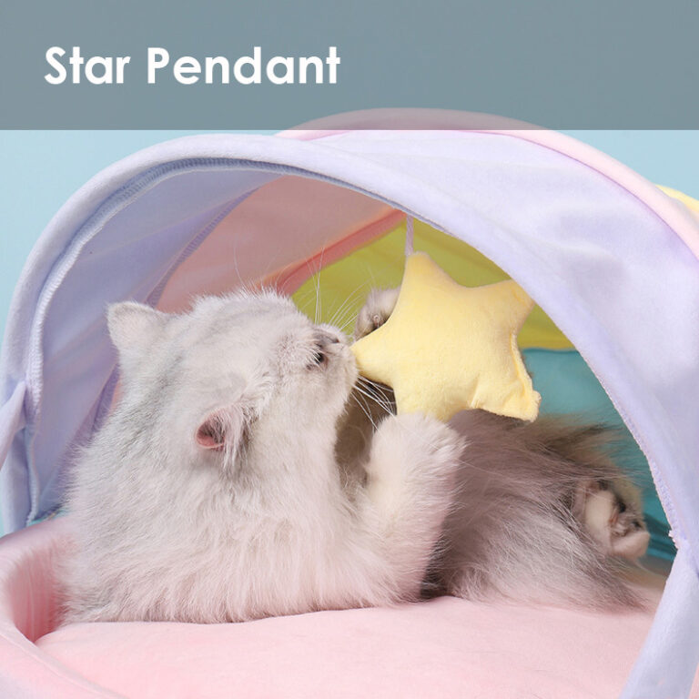 Rainbow Crib Cat Bed